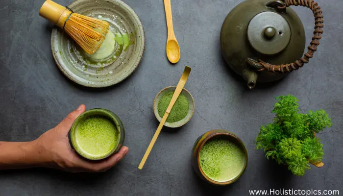 matcha green tea preparation from Japan as part of Asian herbal teas showing health benefits and traditional tea culture