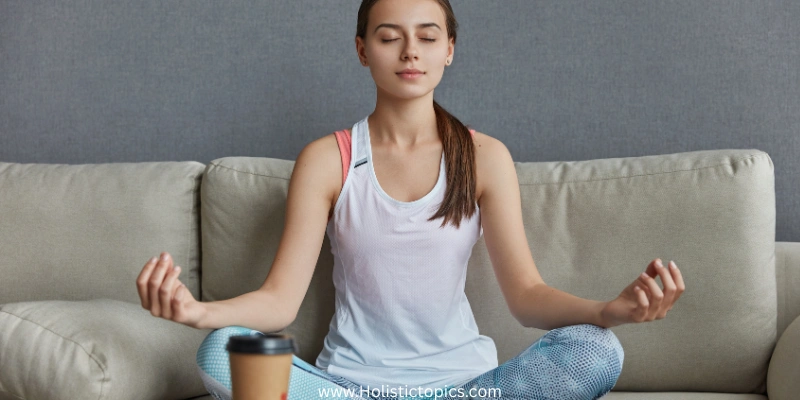 Meditation Mistakes beginner woman meditating at home with calm expression
