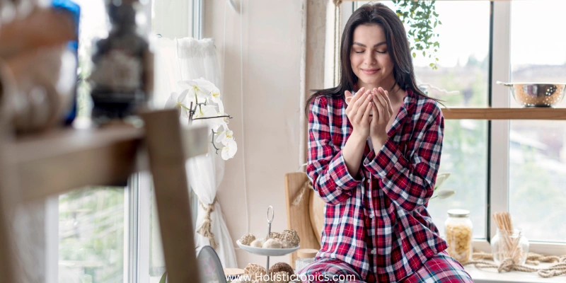 woman starting her day with calm energy as part of morning manifestation rituals for beginners