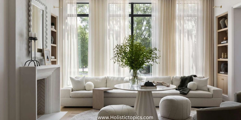 Minimalist home checklist living room with clean decor and bright natural light