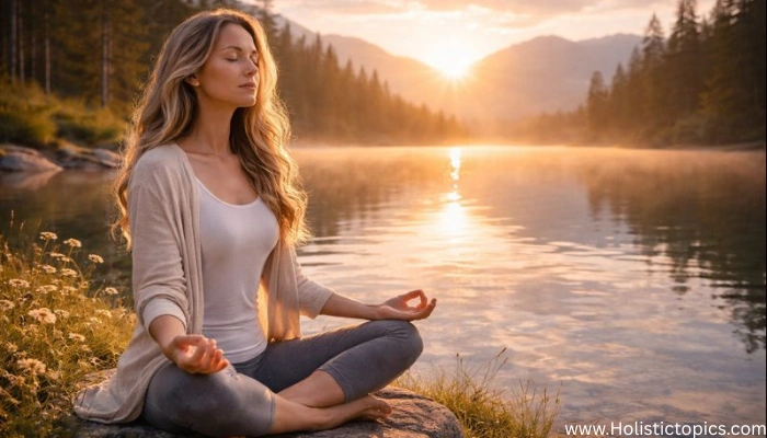 Positive affirmations for inner peace practiced during a calm morning routine